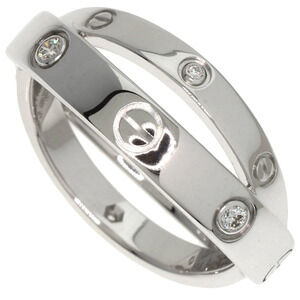 CARTIER Authentic 18k Silver Diamond Love Ring
